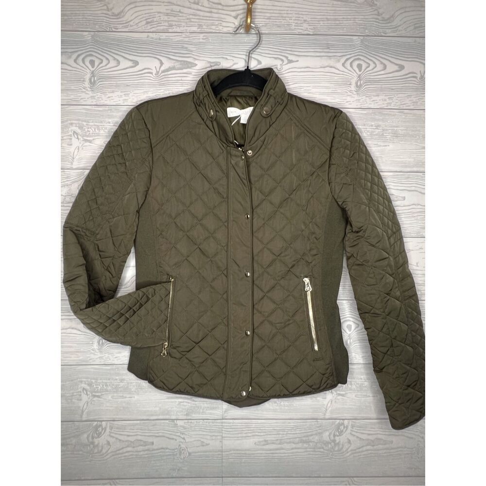 New York & Company Quilted Jacket Olive